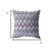 18â Purple Gray Hatch Indoor Outdoor Zippered Throw Pillow