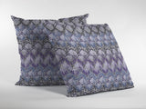 26â Purple Gray Hatch Indoor Outdoor Zippered Throw Pillow