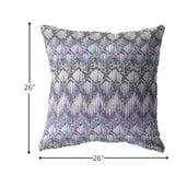 26â Purple Gray Hatch Indoor Outdoor Zippered Throw Pillow