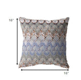 16â Orange Gray Hatch Indoor Outdoor Zippered Throw Pillow