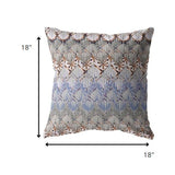 18â Orange Gray Hatch Indoor Outdoor Zippered Throw Pillow