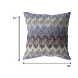 18â Blue Gray Hatch Indoor Outdoor Zippered Throw Pillow