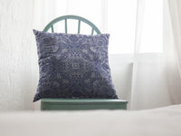 16? Indigo White Boho Ornate Indoor Outdoor Zippered Throw Pillow