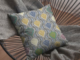 20â Gray Gold Ogee Indoor Outdoor Zippered Throw Pillow