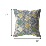 20â Gray Gold Ogee Indoor Outdoor Zippered Throw Pillow