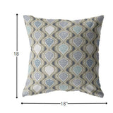 18â Gray Ogee Indoor Outdoor Zippered Throw Pillow