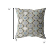 26â Gray Ogee Indoor Outdoor Zippered Throw Pillow