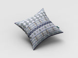 18â Navy White Strips Indoor Outdoor Zippered Throw Pillow