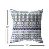 20â Navy White Strips Indoor Outdoor Zippered Throw Pillow