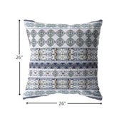 26â Navy White Strips Indoor Outdoor Zippered Throw Pillow