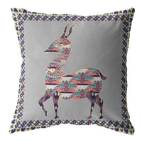 18" Purple Cream Boho Deer Suede Throw Pillow