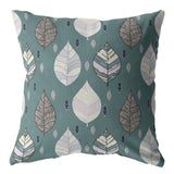 18? Pine Green Leaves Suede Decorative Throw Pillow
