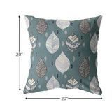 20? Pine Green Leaves Suede Decorative Throw Pillow