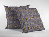 18â Purple Yellow Geofloral Suede Throw Pillow