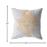 20â Gold Gray Hamsa Boho Suede Throw Pillow