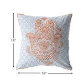 18â Blue Orange Hamsa Boho Suede Throw Pillow