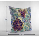 18â Terracotta Hibiscus Suede Decorative Throw Pillow