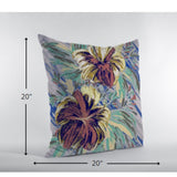 20â Terracotta Hibiscus Suede Decorative Throw Pillow