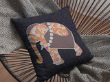 16â Orange Elephant Decorative Suede Throw Pillow