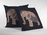 18â Orange Elephant Decorative Suede Throw Pillow
