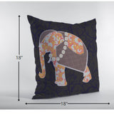 18â Orange Elephant Decorative Suede Throw Pillow