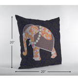 20â Orange Elephant Decorative Suede Throw Pillow