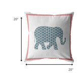 20â Blue Pink Elephant Boho Suede Throw Pillow