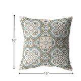 16? Blue Orange Mandala Suede Throw Pillow