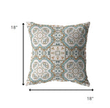 18? Blue Orange Mandala Suede Throw Pillow