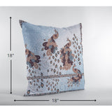 18? Blue Brown Boho Bird Suede Throw Pillow