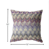 16? Magenta Cream Hatch Decorative Suede Throw Pillow