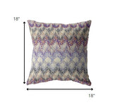 18? Magenta Cream Hatch Decorative Suede Throw Pillow