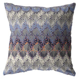 20? Blue Gray Hatch Decorative Suede Throw Pillow