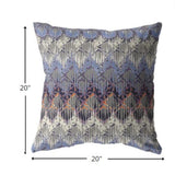 20? Blue Gray Hatch Decorative Suede Throw Pillow