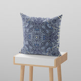18? Indigo Boho Ornate Suede Throw Pillow