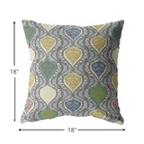 18? Gray Gold Ogee Decorative Suede Throw Pillow