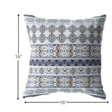 16? Navy White Strips Boho Suede Throw Pillow