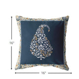 16â Orange Navy Paisley Suede Decorative Throw Pillow