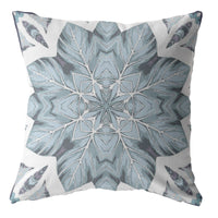 16" Blue Floral Forest Suede Throw Pillow