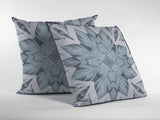 16" Blue Floral Forest Suede Throw Pillow