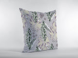 16? Blue Purple Tropical Leaf Suede Throw Pillow