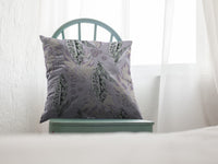 18? Blue Purple Tropical Leaf Suede Throw Pillow