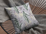 18? Blue Purple Tropical Leaf Suede Throw Pillow