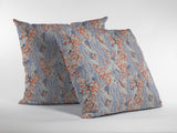 16" Orange Lavender Tropics Suede Throw Pillow