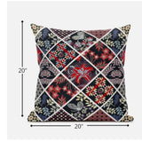 20? Black Red Patch Suede Zippered Throw Pillow