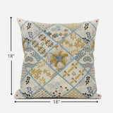 18? Gold Cream Patch Suede Zippered Throw Pillow