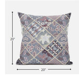 20? Gray Pink Patch Suede Zippered Throw Pillow