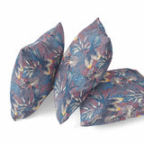 18? Indigo Red Tropical Zippered Suede Throw Pillow