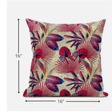 16? Pink Yellow Tropical Zippered Suede Throw Pillow