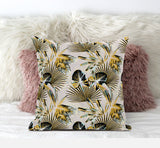 18? Yellow Black Tropical Zippered Suede Throw Pillow